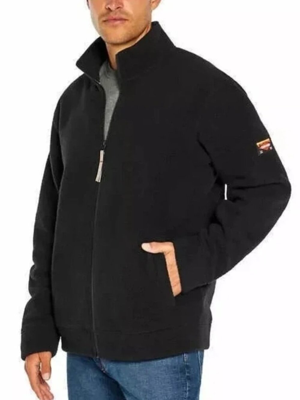 Orvis Full-Zip Black Fleece Jacket Coat Hiking Camping Outdoors Men's XL